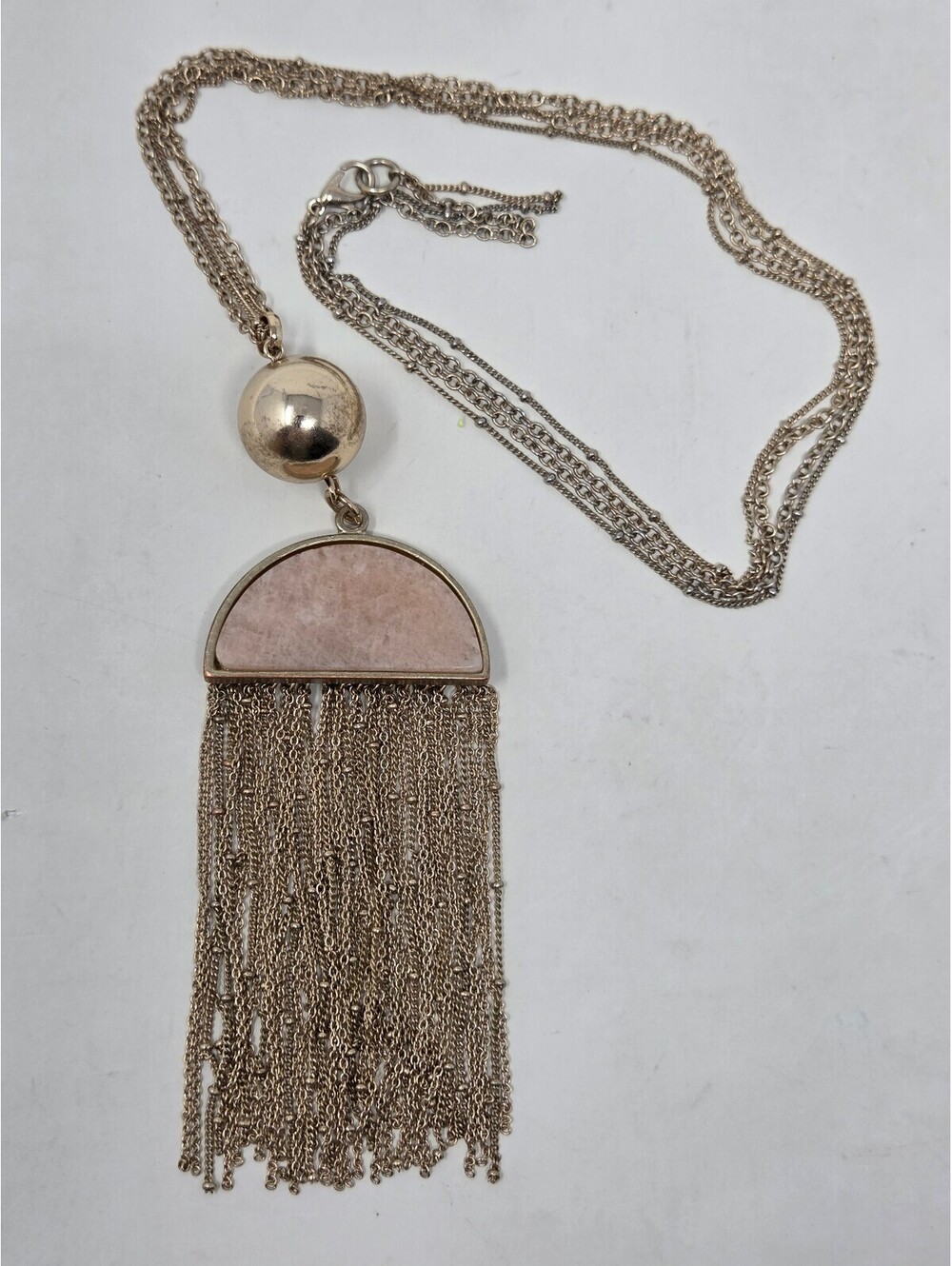 Anthropologie Marmura Gold Stone Statement Necklace 30"